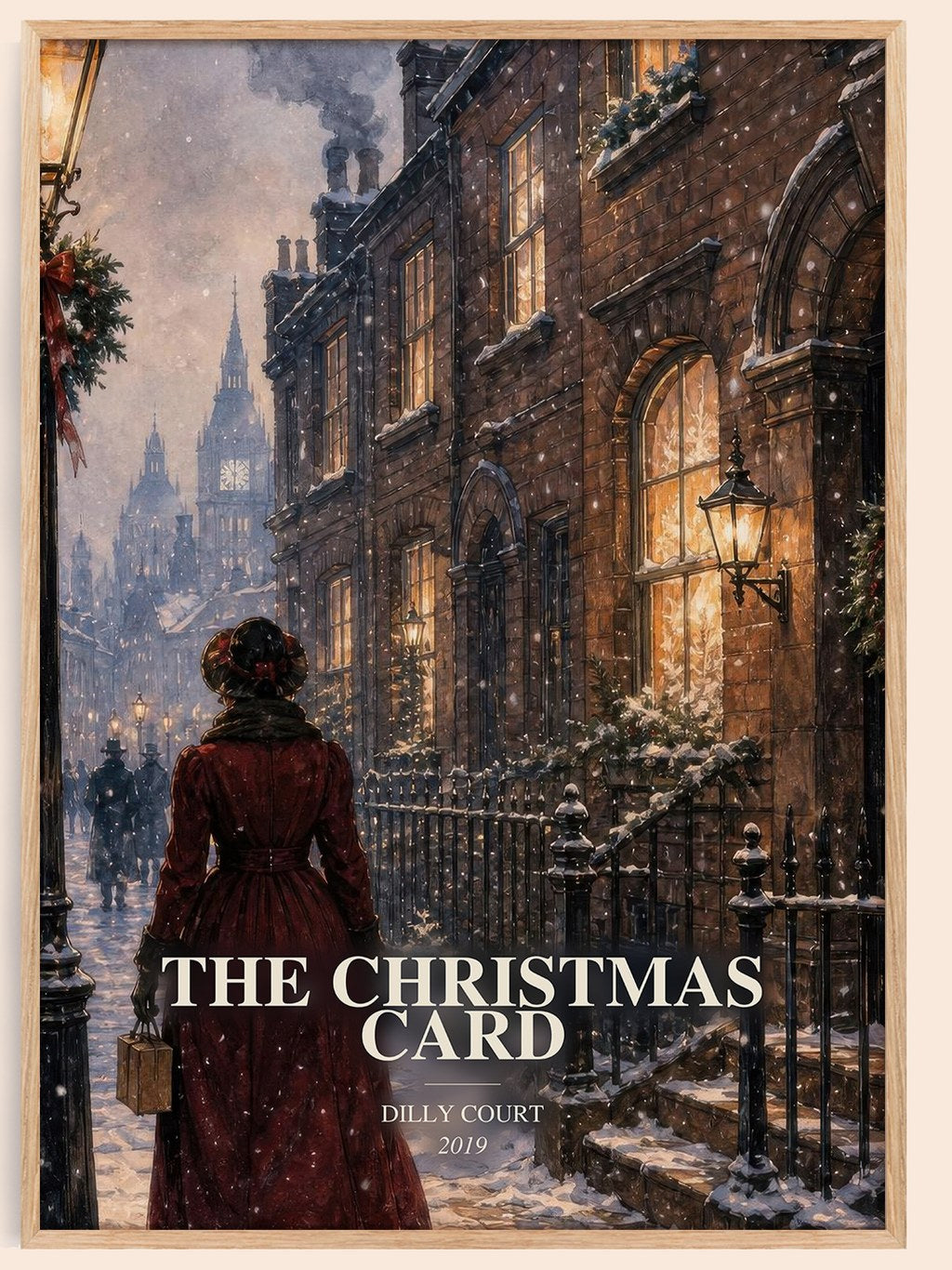 The Christmas Card watercolour book poster by Dilly Court – framed literary art print