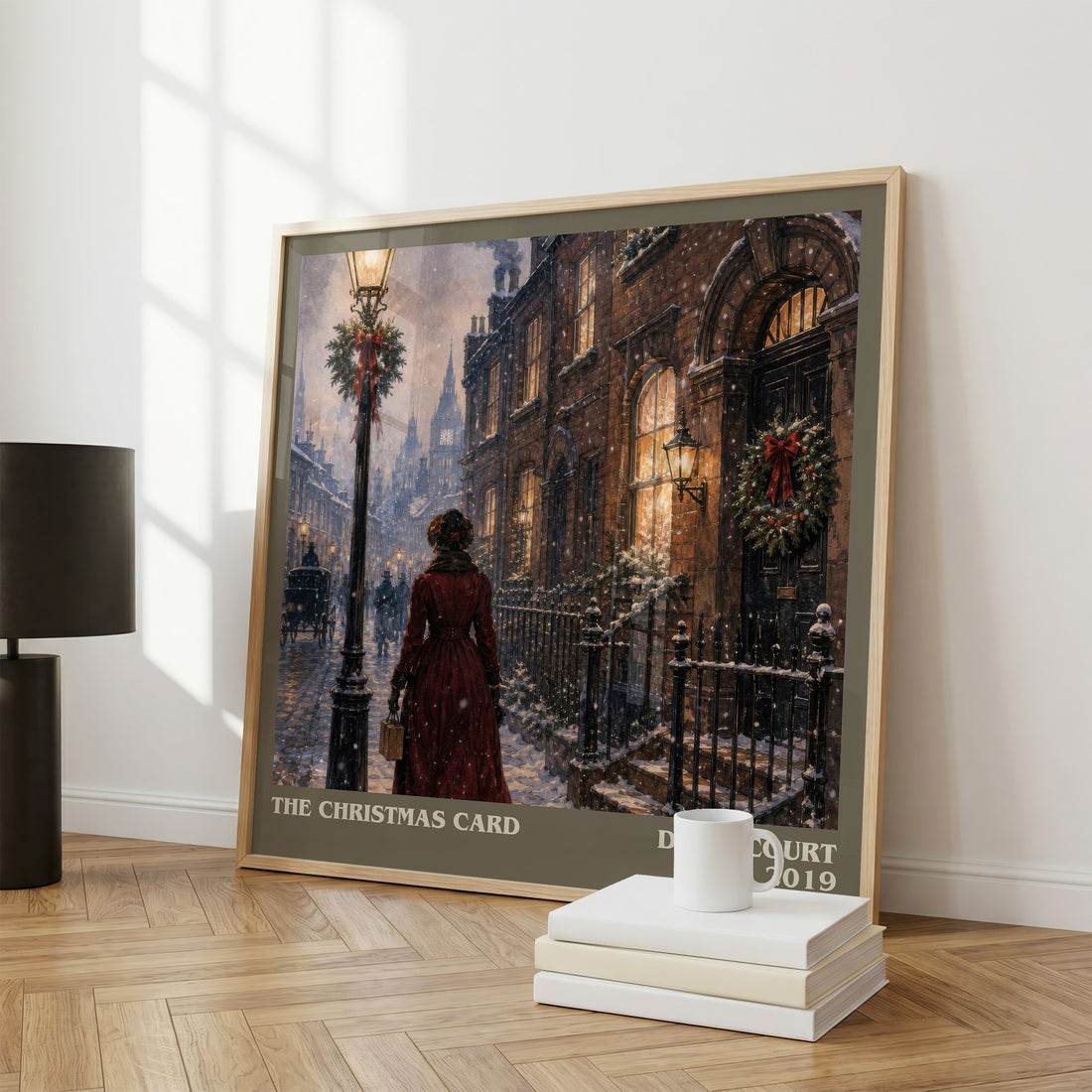 The Christmas Card literary print framed by window – literary home decor