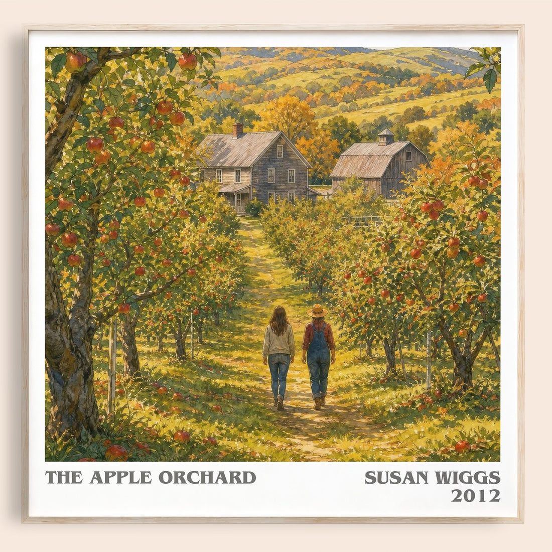The Apple Orchard literary book poster by Susan Wiggs – framed literary art print