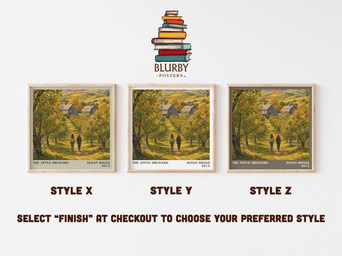 The Apple Orchard literary print in frame leaning in hallway – romance wall art (mockup)