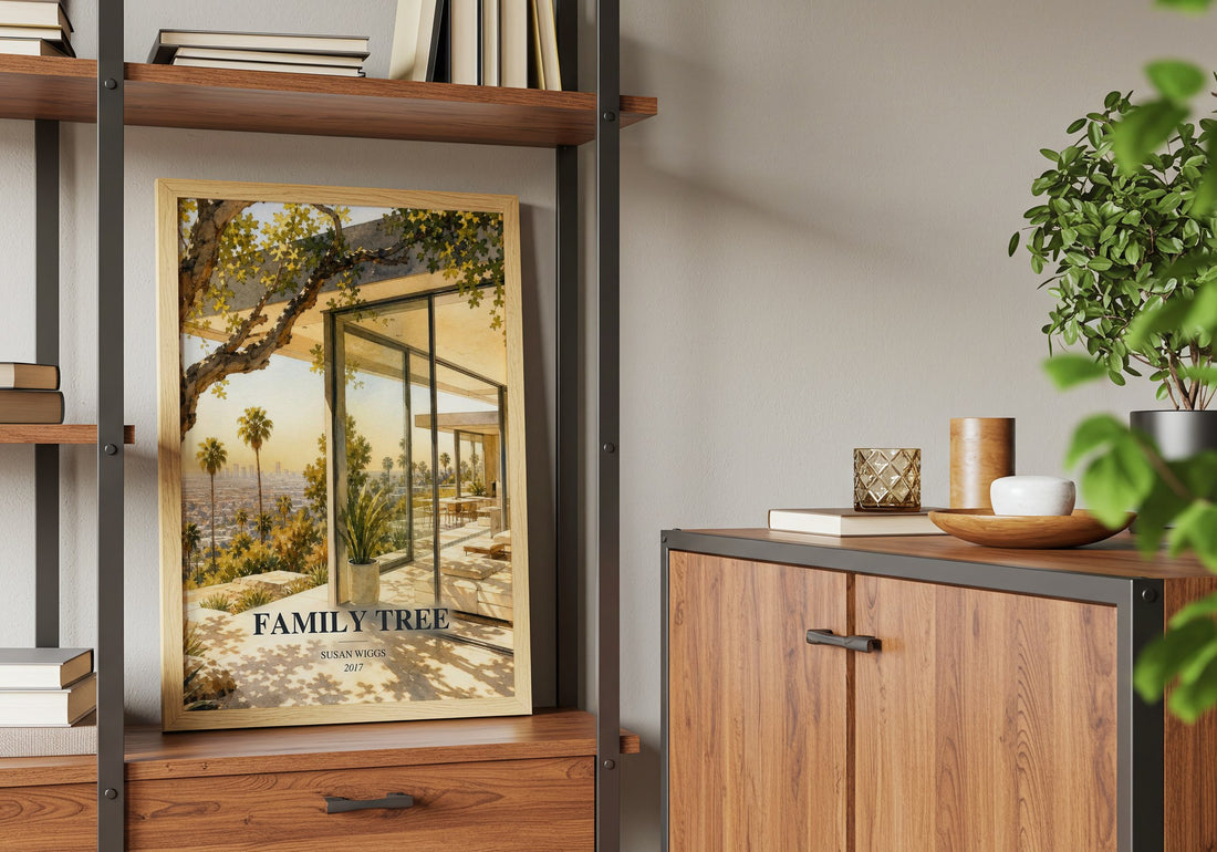 Family Tree book watercolour illustration paper finish options – matte satin gloss