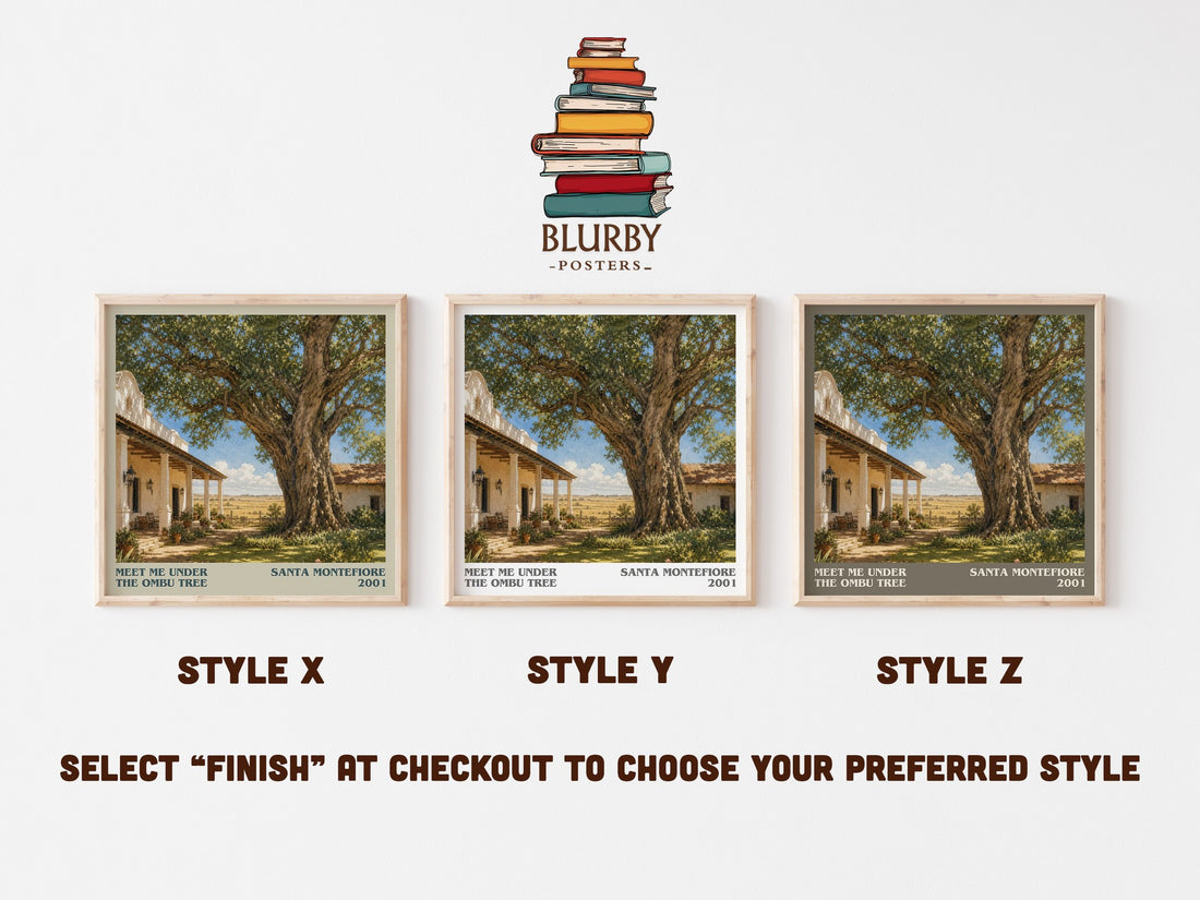 Meet Me Under the Ombu Tree literary print in frame leaning in hallway – romance wall art (mockup)