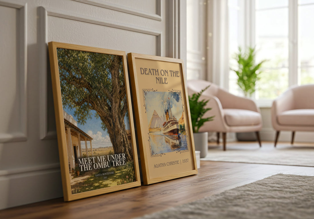 Meet Me Under the Ombu Tree watercolour print framed by window – literary home decor