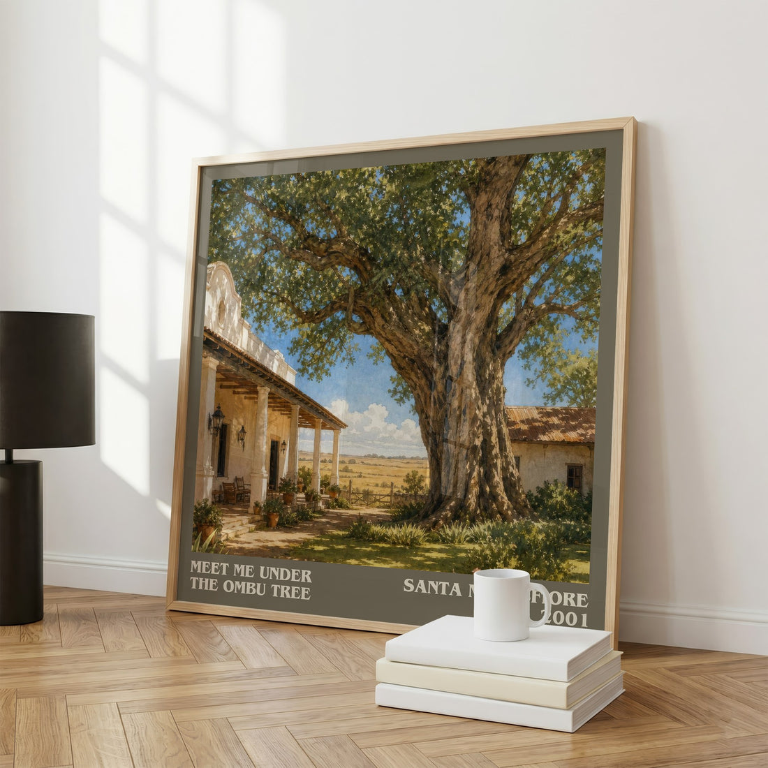 Meet Me Under the Ombu Tree literary print framed by window – literary home decor