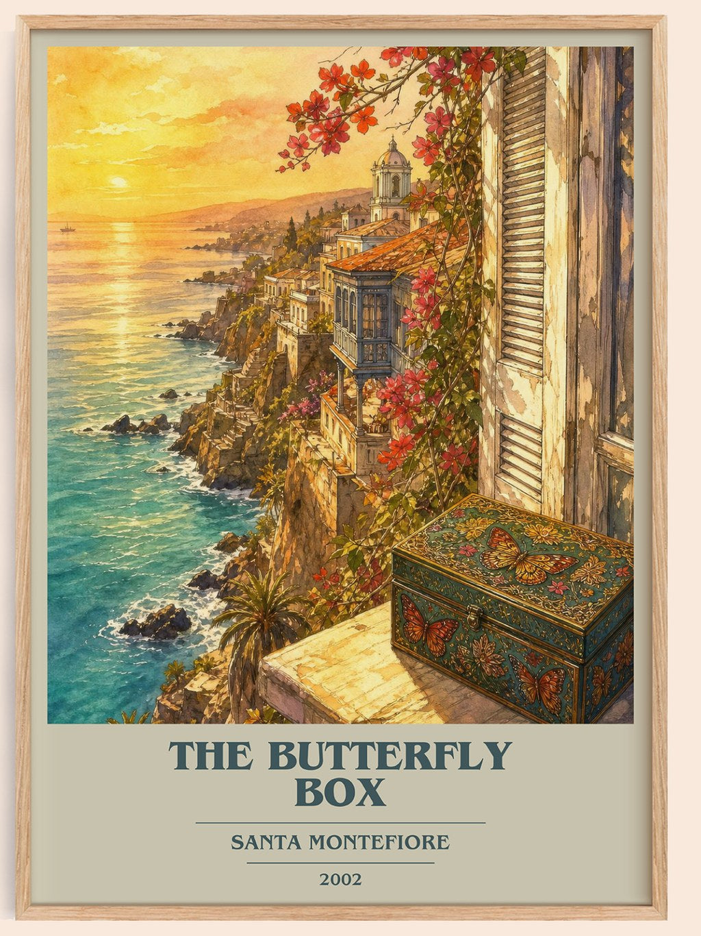 The Butterfly Box book cover book poster by Santa Montefiore – framed literary art print