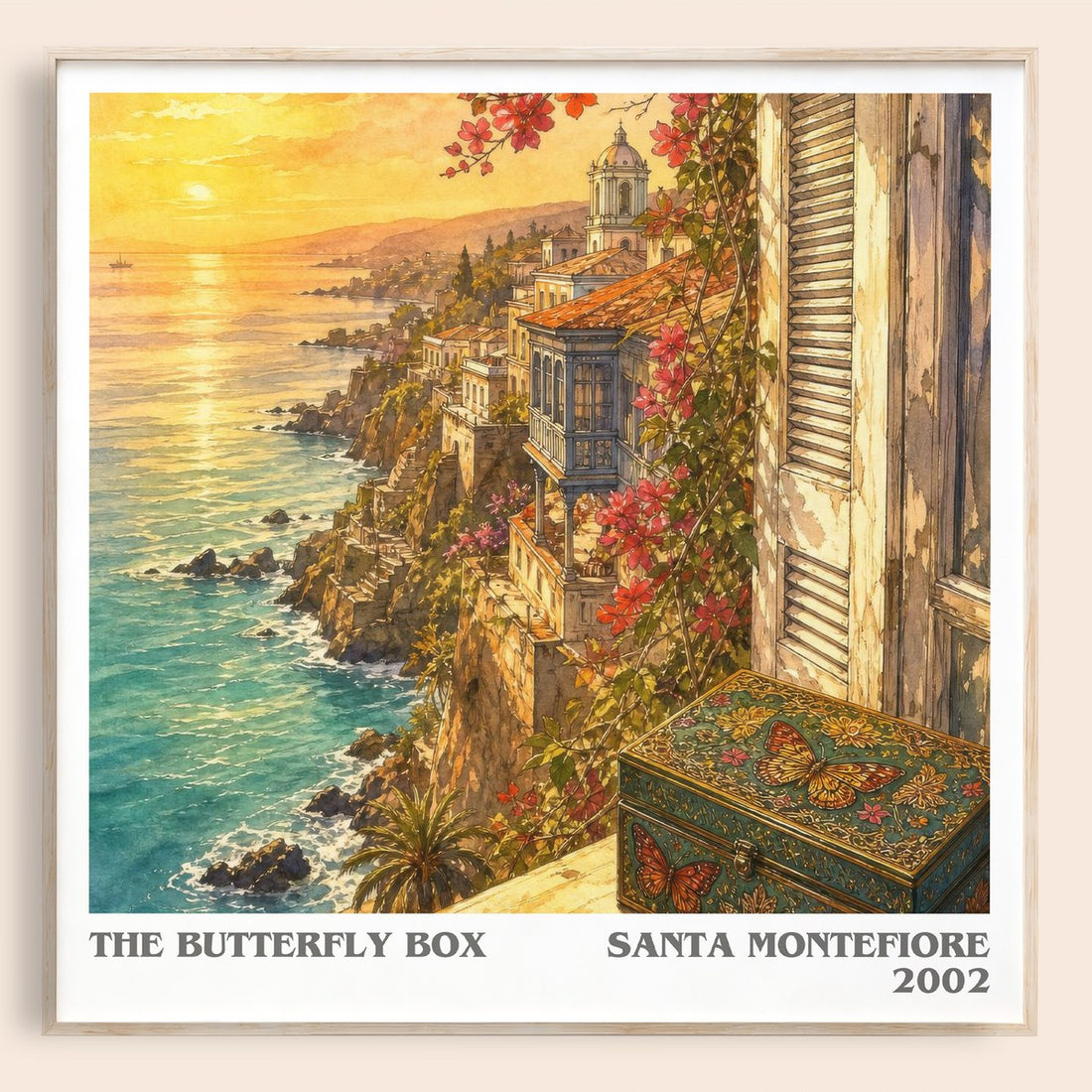 The Butterfly Box literary book poster by Santa Montefiore – framed literary art print