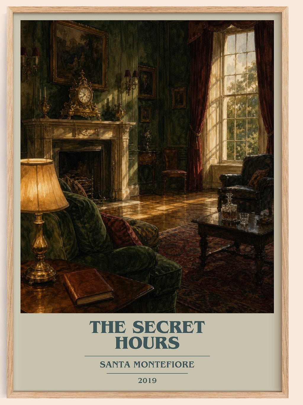 The Secret Hours book cover book poster by Santa Montefiore – framed literary art print