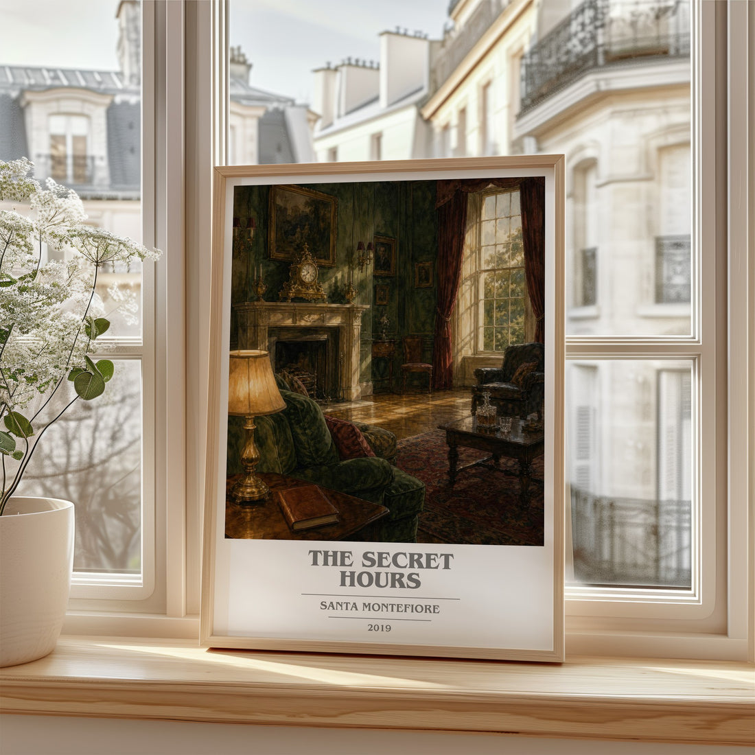 The Secret Hours book cover poster colour and style options – Santa Montefiore book art