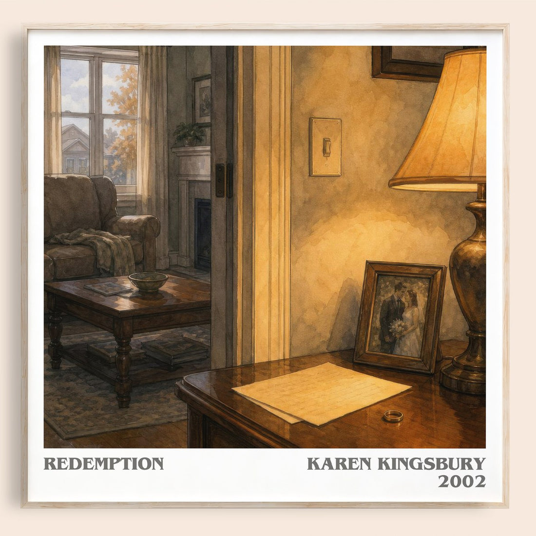 Redemption literary book poster by Karen Kingsbury – framed literary art print