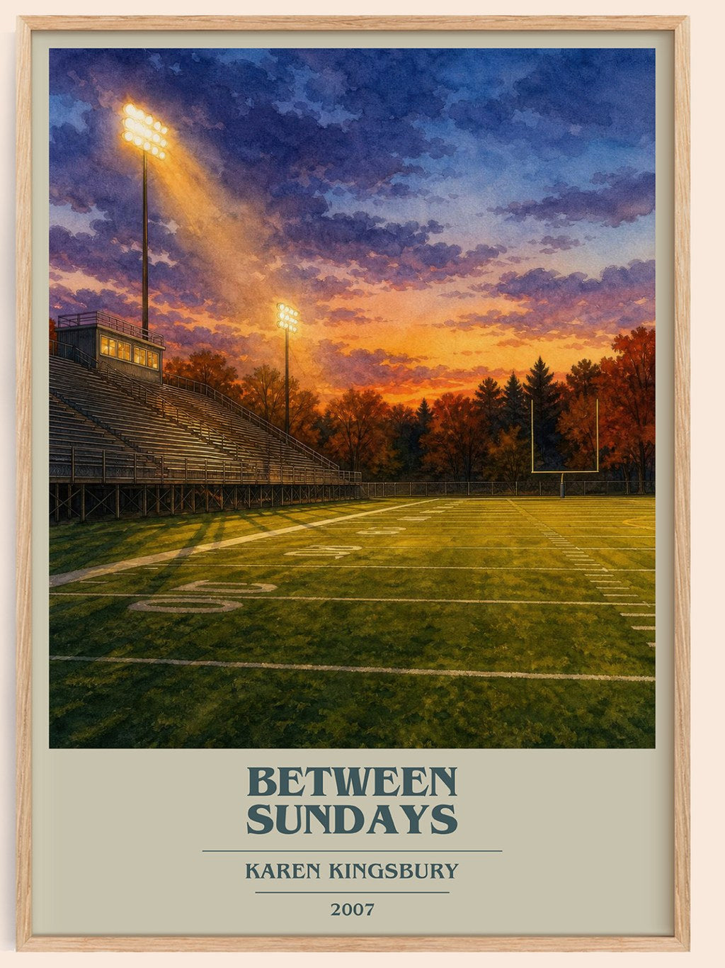 Between Sundays book cover book poster by Karen Kingsbury – framed literary art print