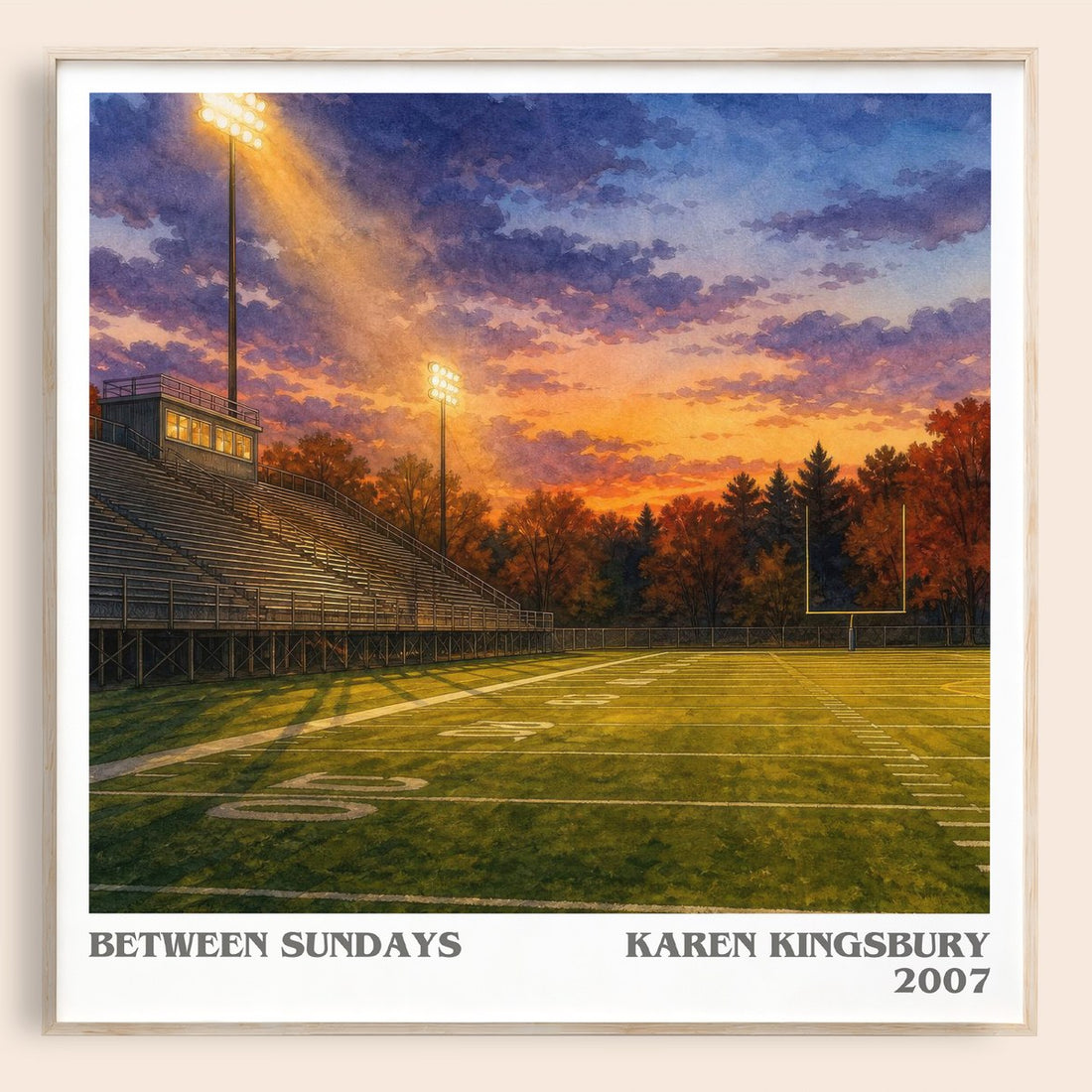 Between Sundays literary book poster by Karen Kingsbury – framed literary art print