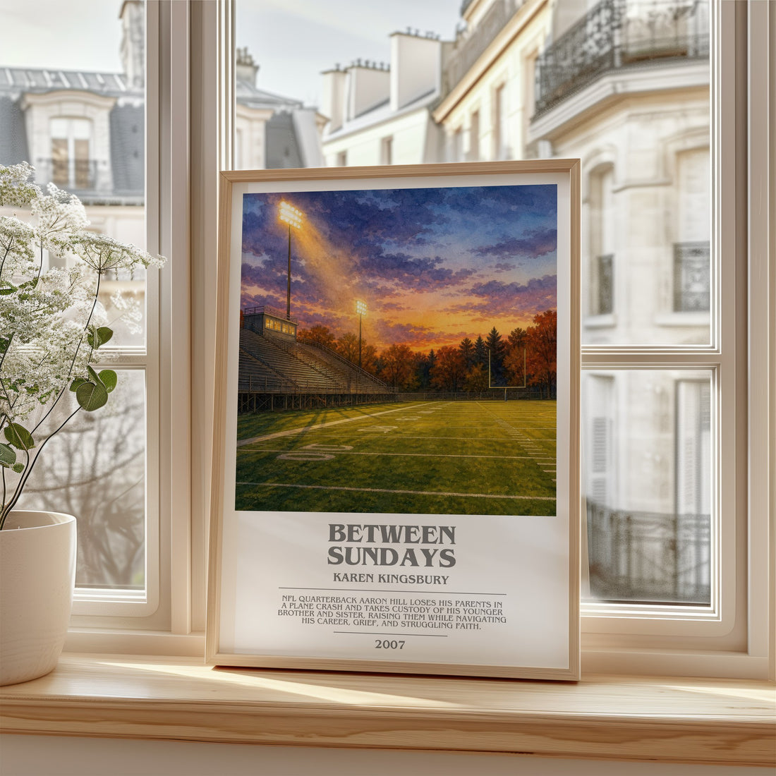 Between Sundays bookish poster colour and style options – Karen Kingsbury book art