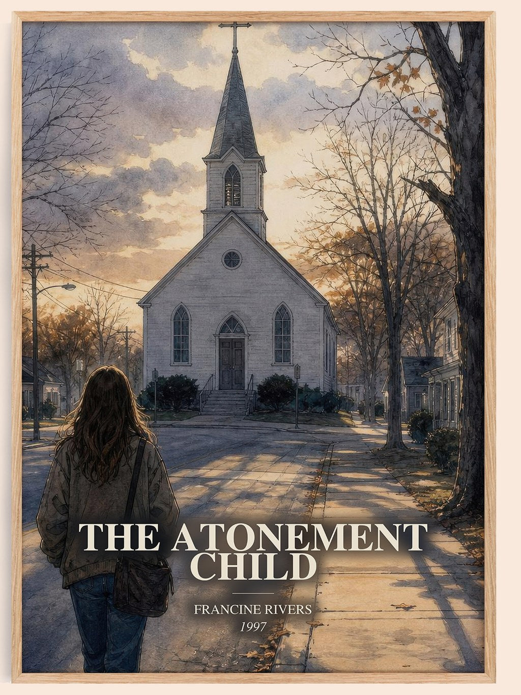 The Atonement Child watercolour book poster by Francine Rivers – framed literary art print
