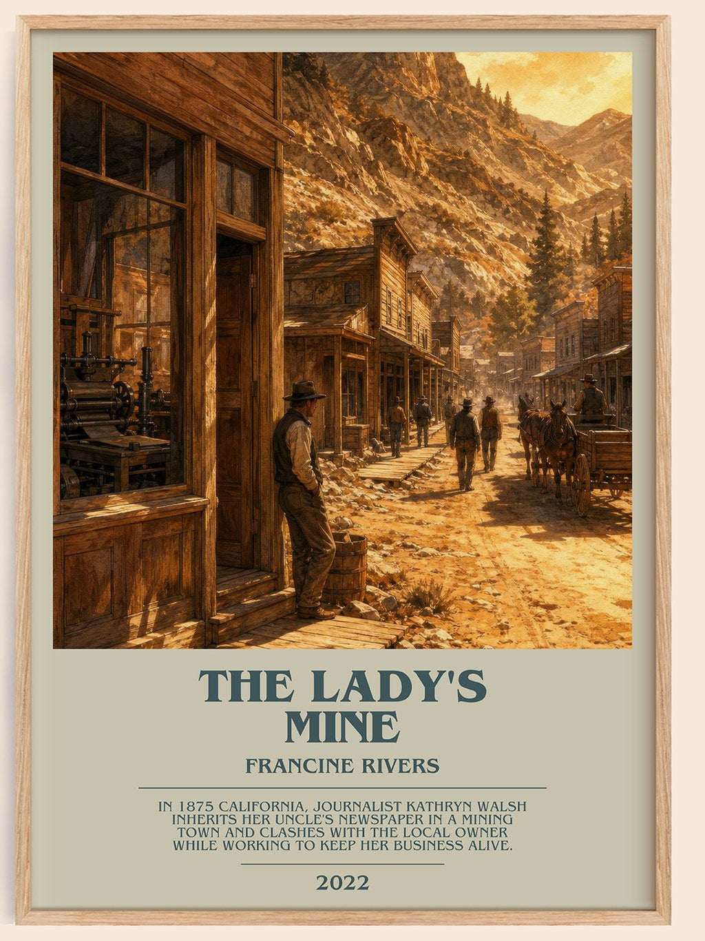The Lady's Mine bookish book poster by Francine Rivers – framed literary art print