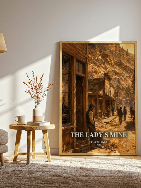 The Lady's Mine watercolour print in frame leaning in hallway – romance wall art