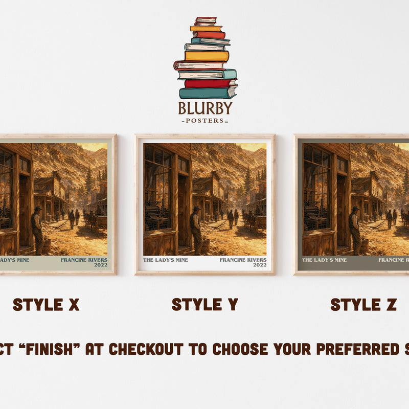 The Lady's Mine literary print in frame leaning in hallway – romance wall art