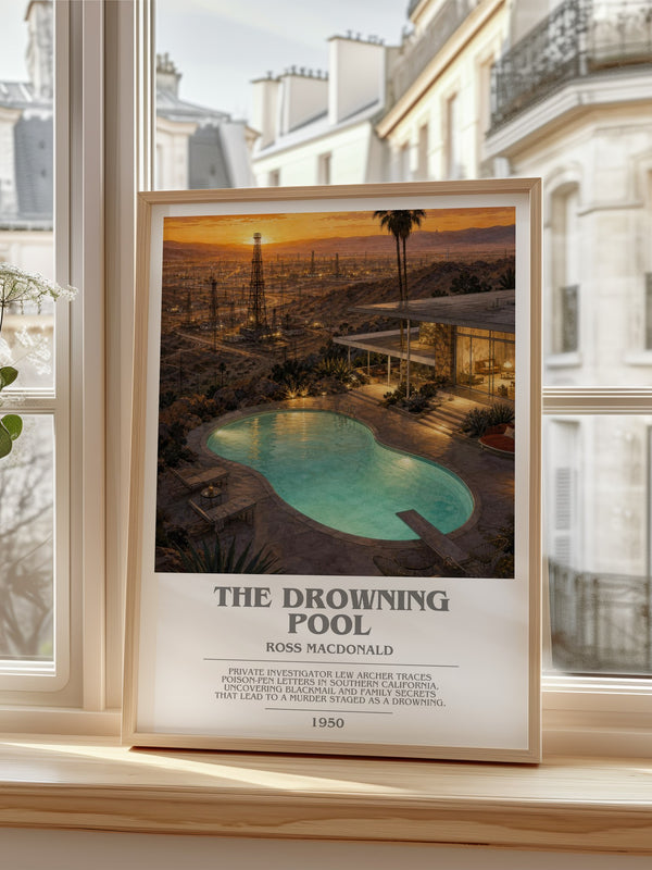 The Drowning Pool bookish poster colour and style options – Ross Macdonald book art