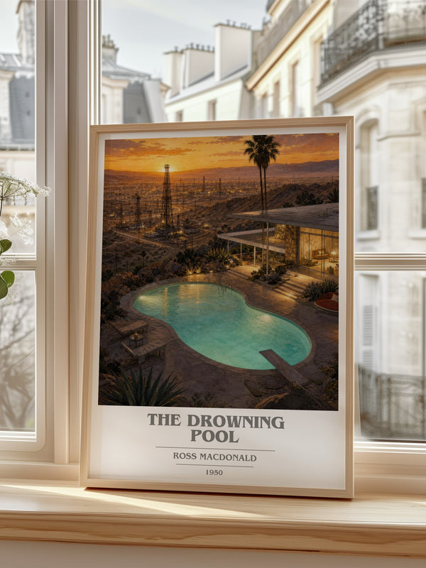 The Drowning Pool book cover poster colour and style options – Ross Macdonald book art