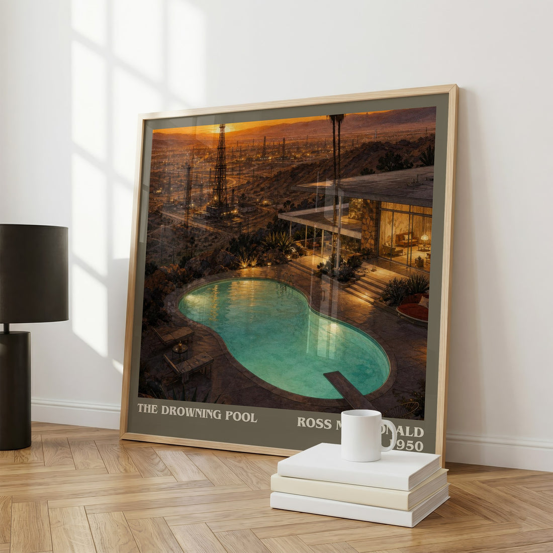 The Drowning Pool literary print framed by window – literary home decor