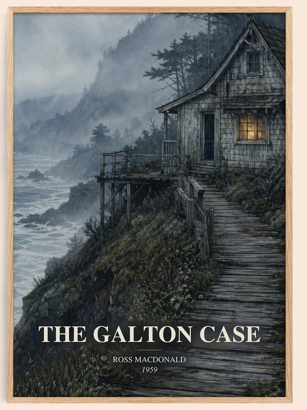 The Galton Case watercolour book poster by Ross Macdonald – framed literary art print
