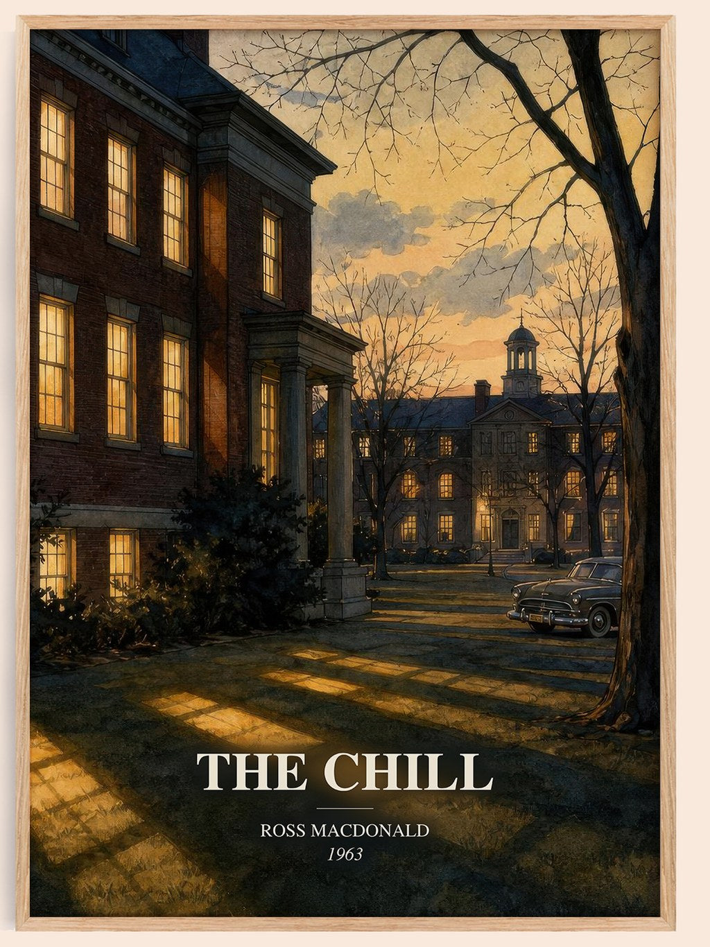 The Chill watercolour book poster by Ross Macdonald – framed literary art print