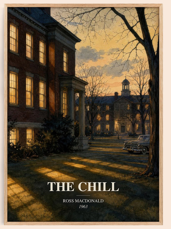 The Chill watercolour book poster by Ross Macdonald – framed literary art print