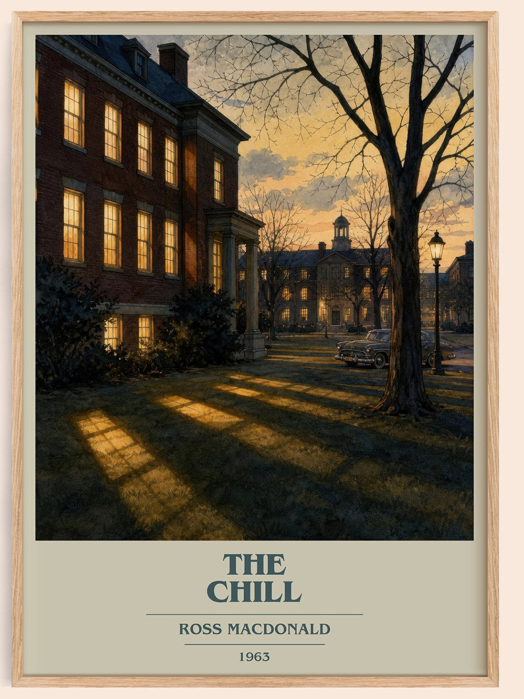 The Chill book cover book poster by Ross Macdonald – framed literary art print