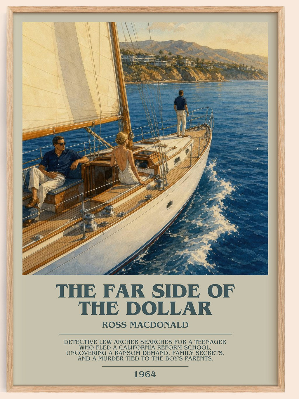 The Far Side of the Dollar bookish book poster by Ross Macdonald – framed literary art print