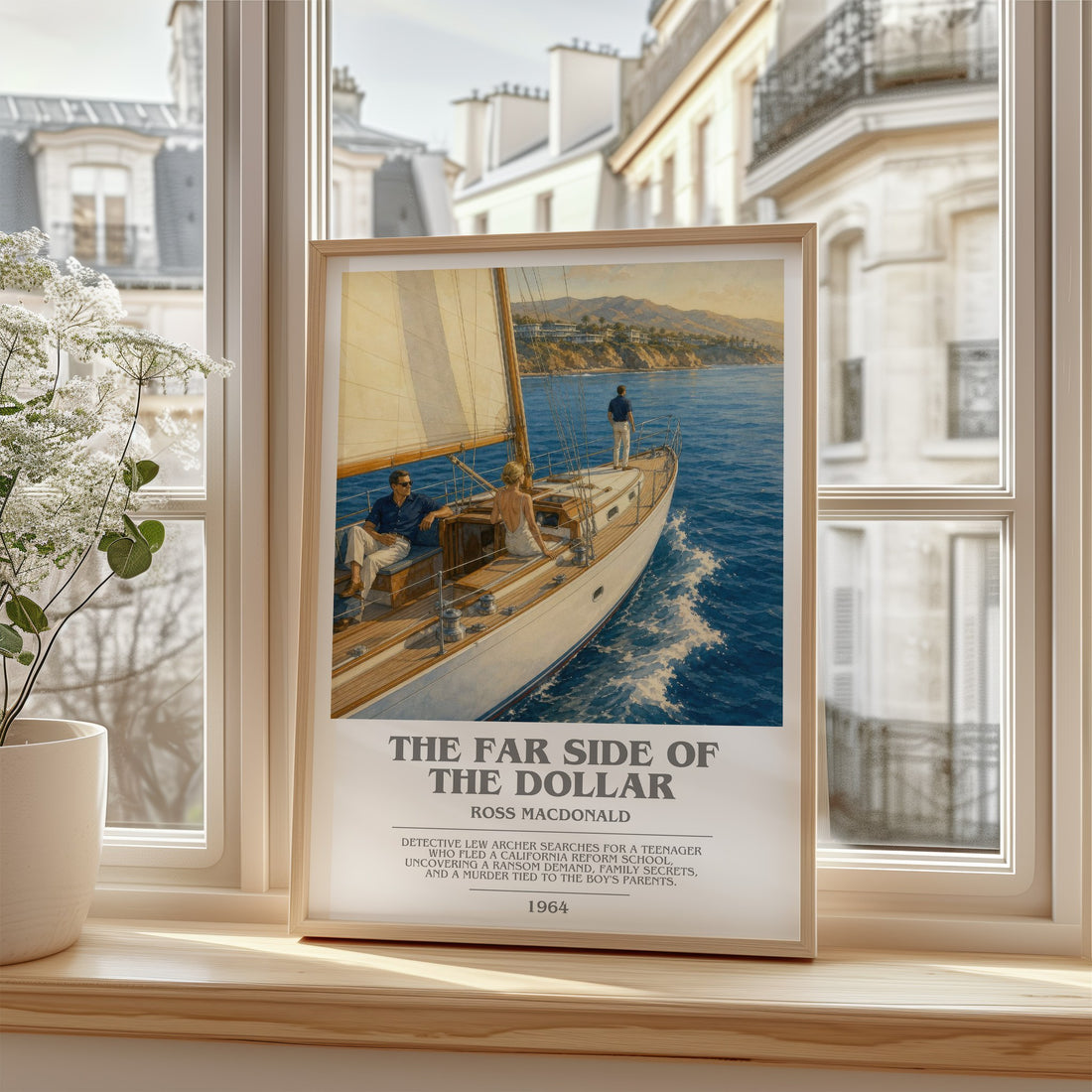 The Far Side of the Dollar bookish poster colour and style options – Ross Macdonald book art (mockup)