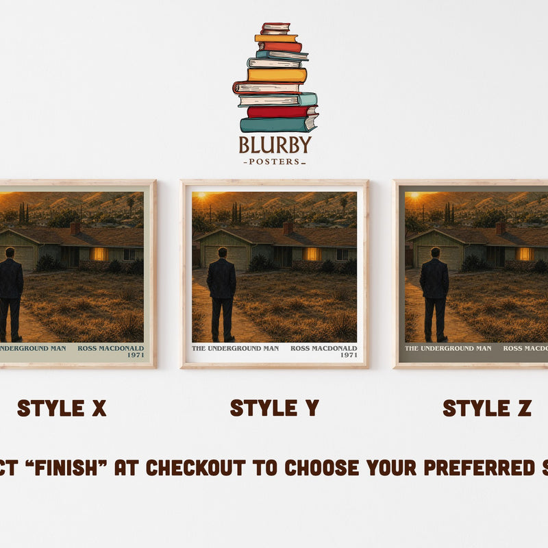 The Underground Man literary print in frame leaning in hallway – mystery wall art