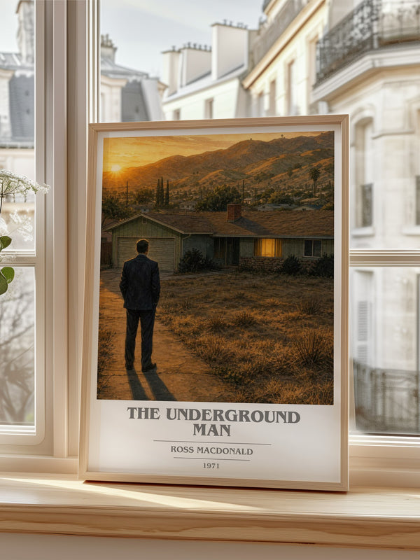 The Underground Man book cover poster colour and style options – Ross Macdonald book art