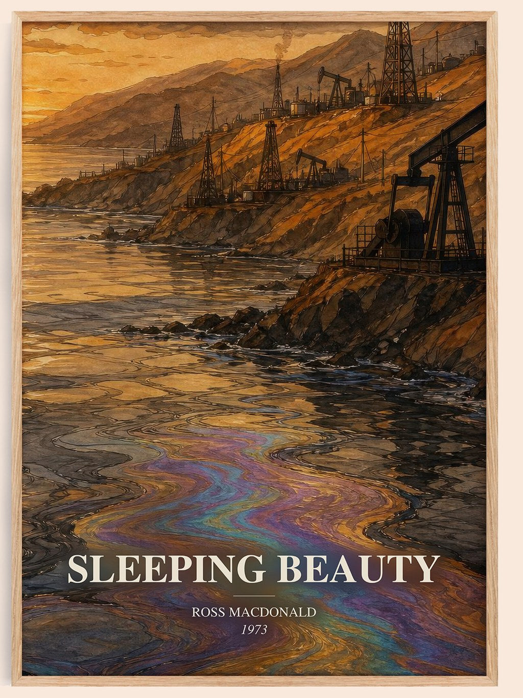 Sleeping Beauty watercolour book poster by Ross Macdonald – framed literary art print