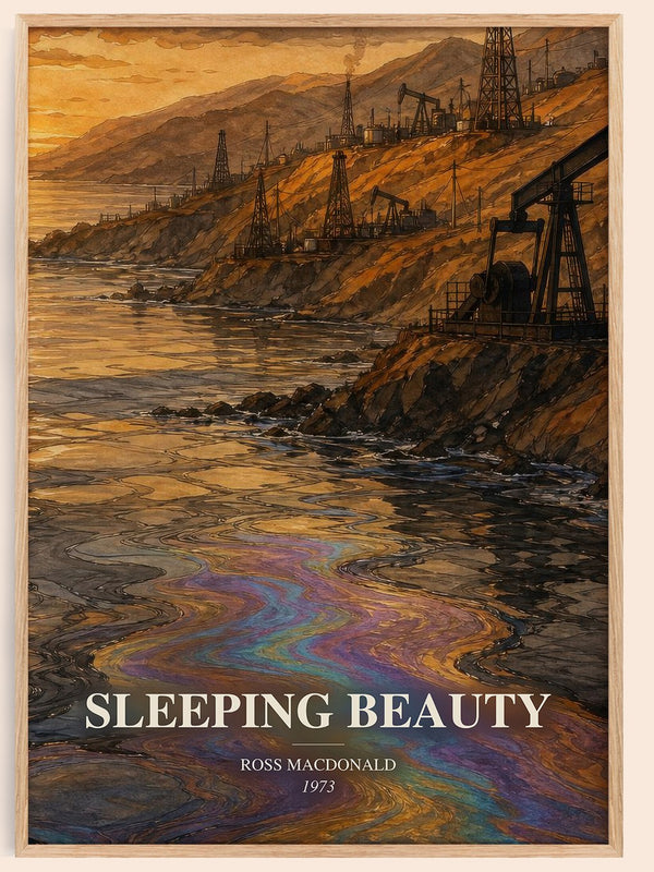 Sleeping Beauty watercolour book poster by Ross Macdonald – framed literary art print