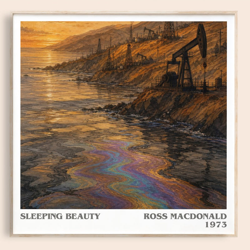 Sleeping Beauty literary book poster by Ross Macdonald – framed literary art print