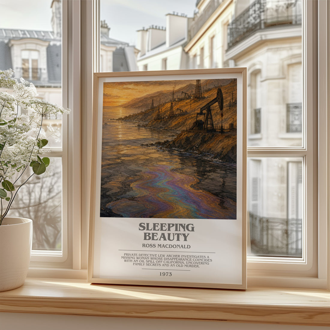 Sleeping Beauty bookish poster colour and style options – Ross Macdonald book art (mockup)