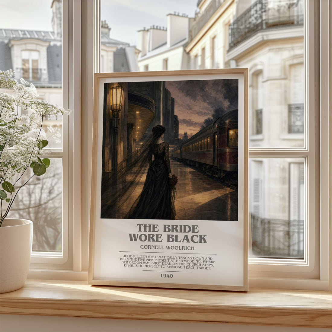 The Bride Wore Black bookish poster colour and style options – Cornell Woolrich book art