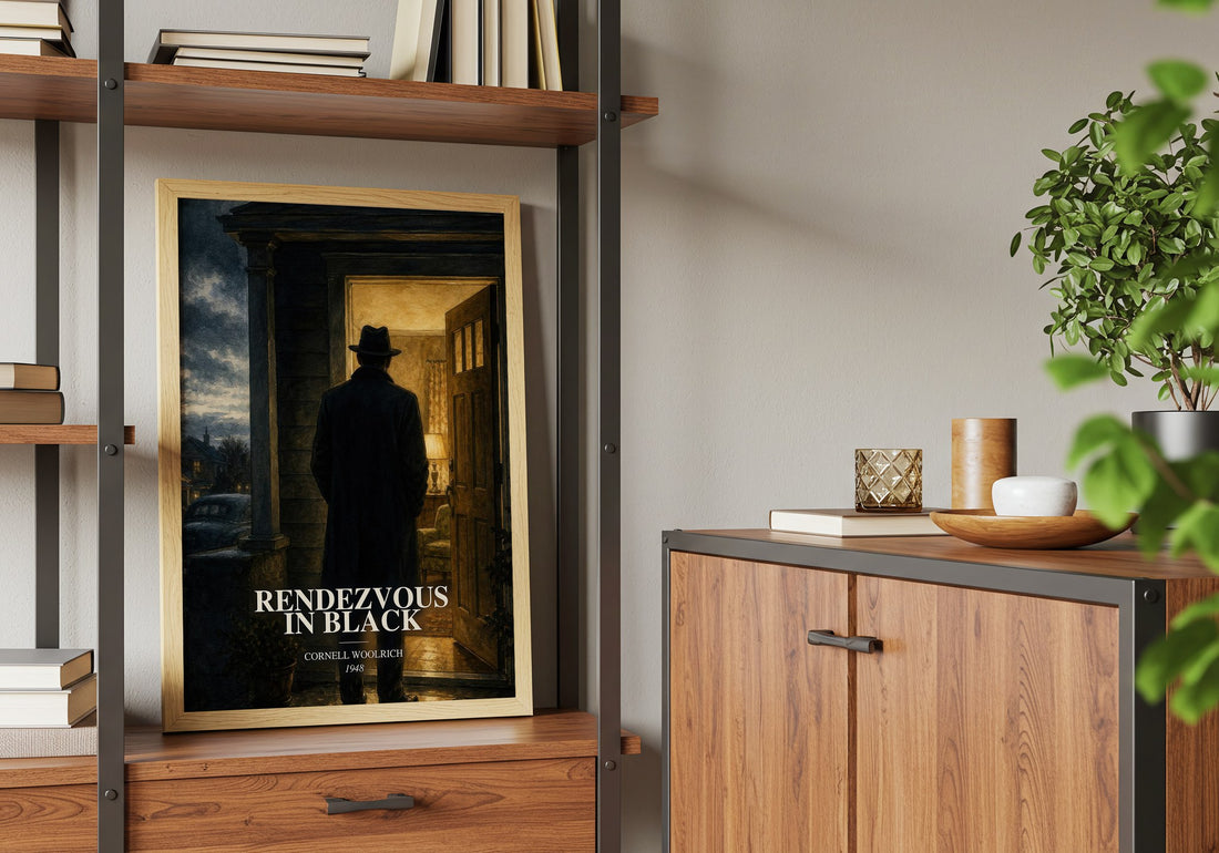 Rendezvous in Black book watercolour illustration paper finish options – matte satin gloss