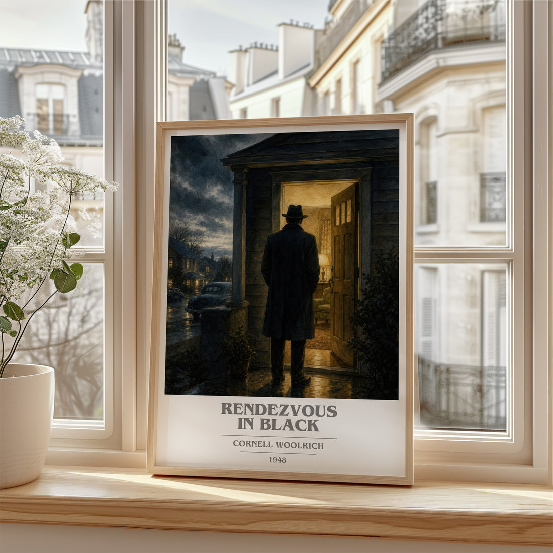 Rendezvous in Black book cover poster colour and style options – Cornell Woolrich book art