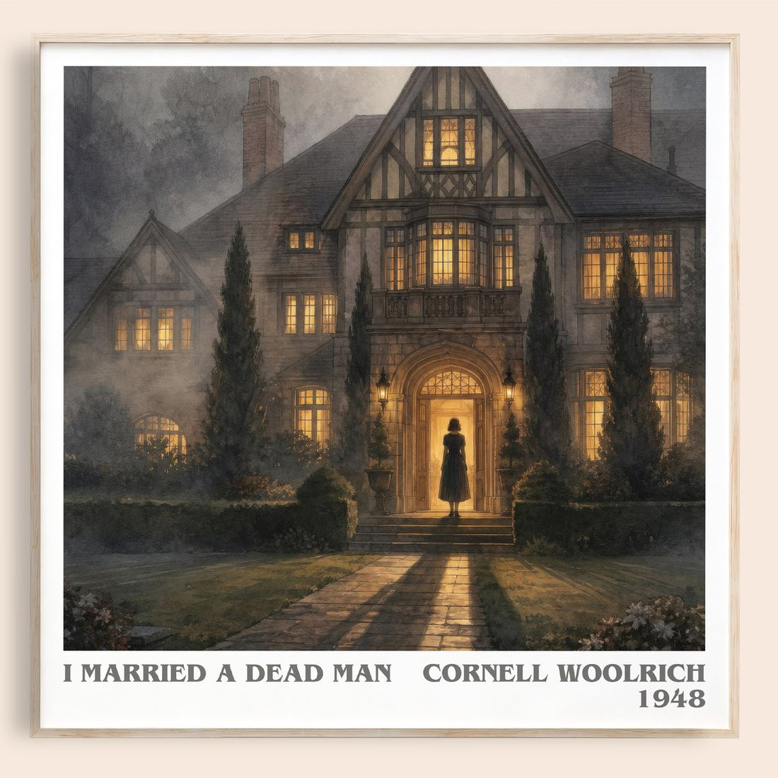 I Married a Dead Man literary book poster by Cornell Woolrich – framed literary art print
