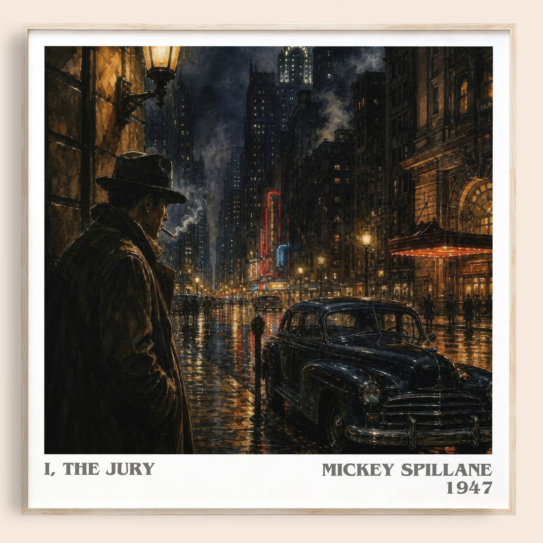 I, the Jury literary book poster by Mickey Spillane – framed literary art print