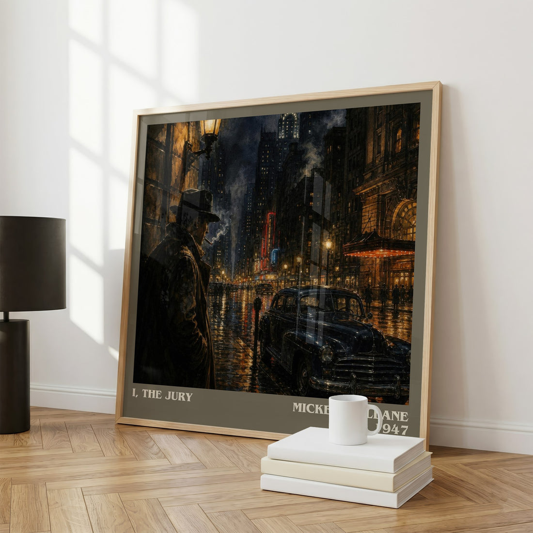 I, the Jury literary print framed by window – literary home decor