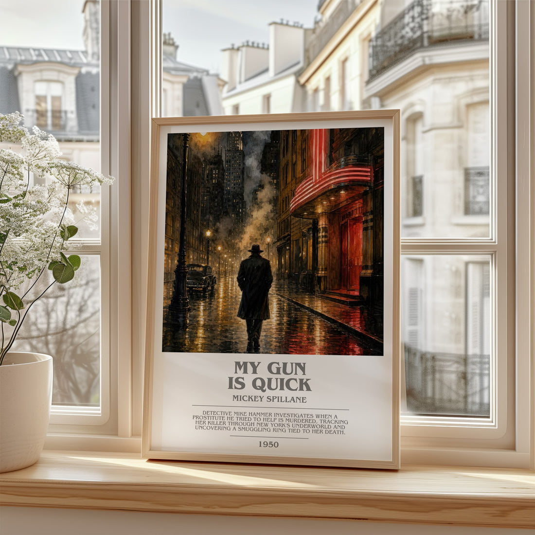 My Gun Is Quick bookish poster colour and style options – Mickey Spillane book art