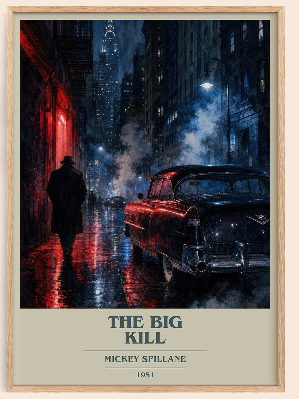 The Big Kill book cover book poster by Mickey Spillane – framed literary art print