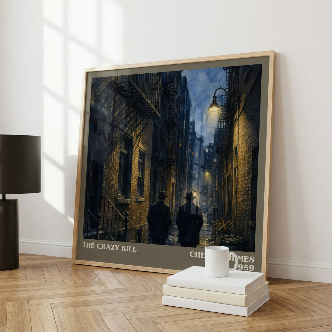 The Crazy Kill literary print framed by window – literary home decor