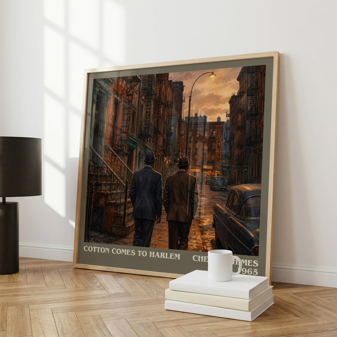 Cotton Comes to Harlem literary print framed by window – literary home decor
