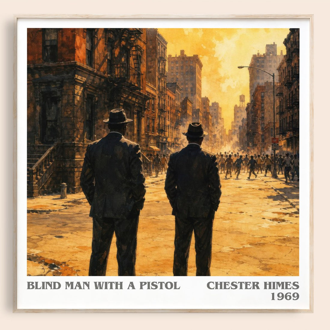 Blind Man with a Pistol literary book poster by Chester Himes – framed literary art print