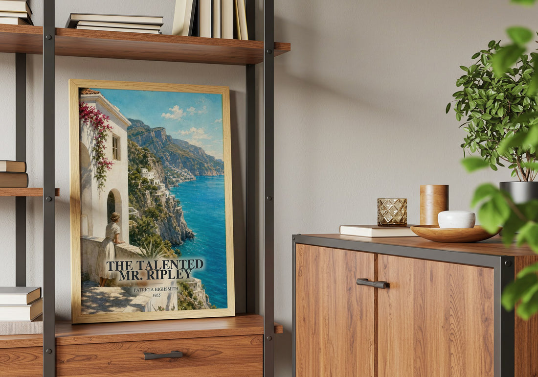 The Talented Mr. Ripley book watercolour illustration paper finish options – matte satin gloss