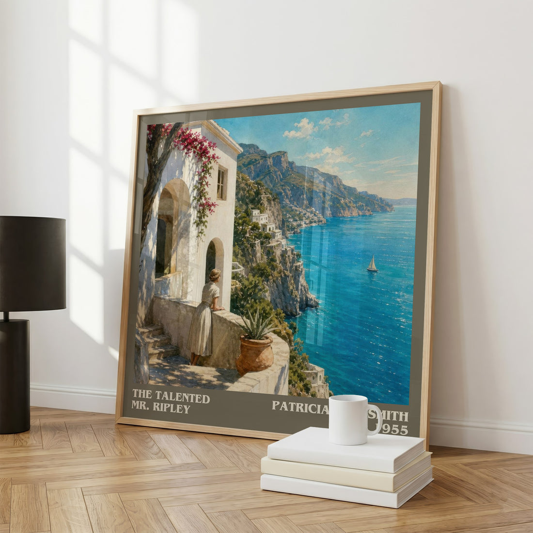 The Talented Mr. Ripley literary print framed by window – literary home decor