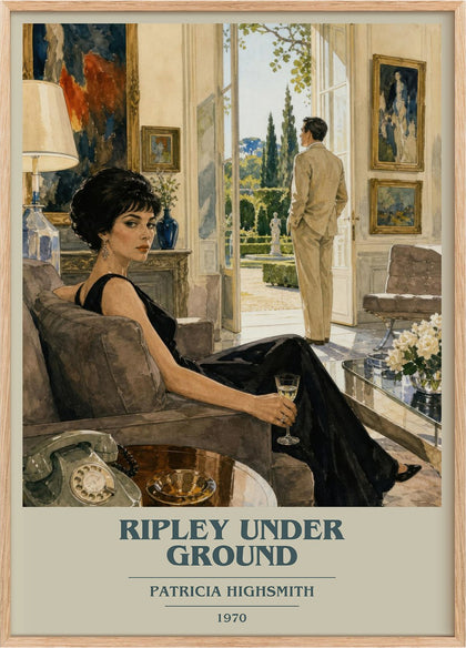 Ripley Under Ground Book Cover Poster by Patricia Highsmith