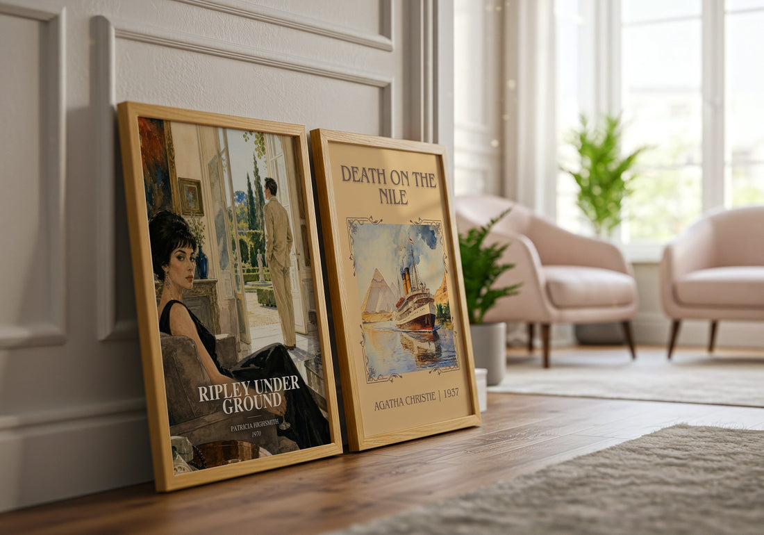 Ripley Under Ground watercolour print framed by window – literary home decor